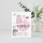 Carte Postale Rose Vintage C'Est Une Fille (Debout devant)