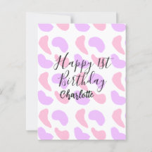Rose violet abstrait formes heureux 1er anniversai