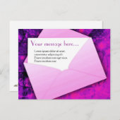 Carte postale rose & violet pour toute occasion. (Devant / Derrière)