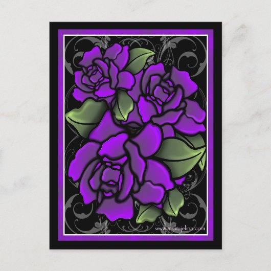 Carte postale Rose violette foncée (Devant)