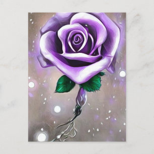 Carte Postale Rose Violette Simple