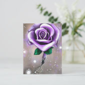 Carte Postale Rose Violette Simple (Debout devant)