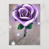 Carte Postale Rose Violette Simple (Devant)
