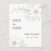 Carte Postale Rose Wild En Sage Simple Enregistrer La Date (Devant)