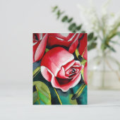 Carte Postale Rosebud rose aquarelle peinture art fleur (Debout devant)