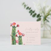 Carte Postale Rosée florale cactus feuillage aquarelle RSVP (Debout devant)