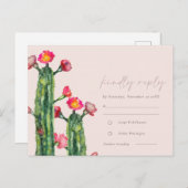 Carte Postale Rosée florale cactus feuillage aquarelle RSVP (Devant / Derrière)