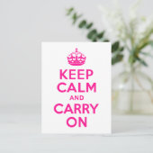 Carte Postale Rosée profonde Garder le calme et continuer (Debout devant)