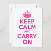 Carte Postale Rosée profonde Garder le calme et continuer (Devant / Derrière)
