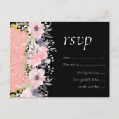 Carte Postale Rosegold MARIAGE Girly rose Parties scintillant fl (Devant)