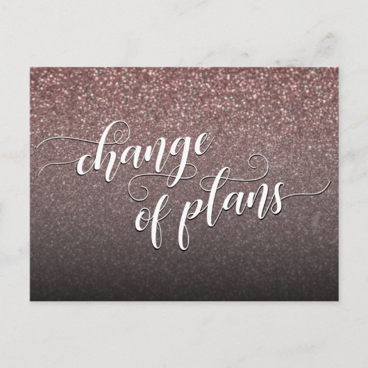 Carte Postale Rosegold Parties scintillant Changement de plans M (Devant)