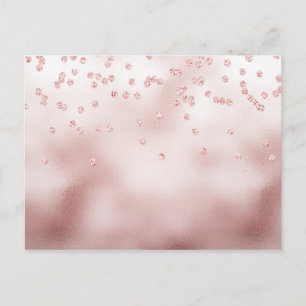 Carte Postale Rosegold parties scintillant confetti