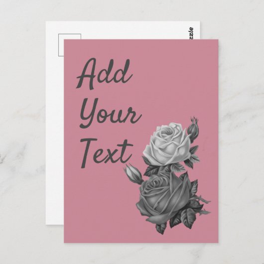 Carte Postale Roses (Devant / Derrière)