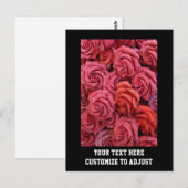 Carte Postale Roses à fleurs roses (Devant / Derrière)