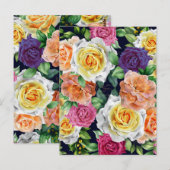 Carte Postale Roses à l'aquarelle 29 (Devant / Derrière)