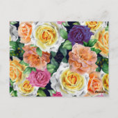 Carte Postale Roses à l'aquarelle 29 (Dos)