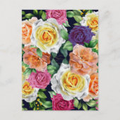 Carte Postale Roses à l'aquarelle 29 (Devant)