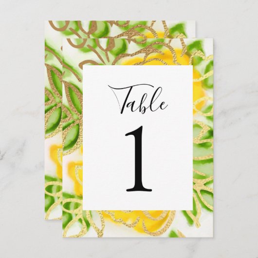 Carte Postale Roses Abstraits Jaune (Devant / Derrière)