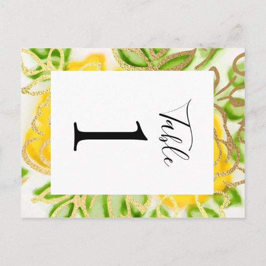 Carte Postale Roses Abstraits Jaune (Dos)