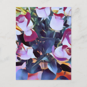 CARTE POSTALE ROSES ABSTRAITS PINK HYBRID