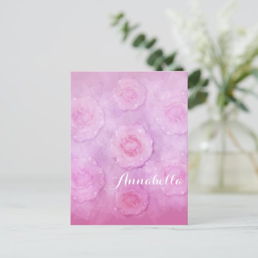 Carte Postale Roses aquarelle (Debout devant)