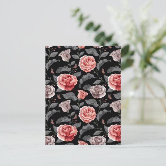 Carte Postale Roses aquarelle 15 (Debout devant)