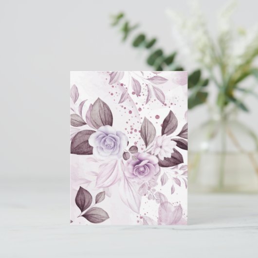 Carte Postale Roses aquarelle 2 (Debout devant)