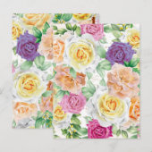 Carte Postale Roses aquarelle 27 (Devant / Derrière)