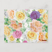 Carte Postale Roses aquarelle 27 (Dos)