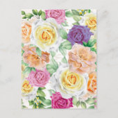 Carte Postale Roses aquarelle 27 (Devant)