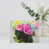 Carte Postale Roses Arc-en-ciel (Debout devant)