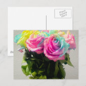 Carte Postale Roses Arc-en-ciel (Devant / Derrière)