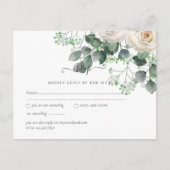 Carte Postale Roses blanches Sage Eucalyptus Feuilles mariage RS (Devant)