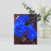 Carte Postale Roses bleu électrique (Debout devant)