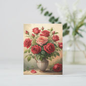 Carte Postale Roses dans le vase (Debout devant)