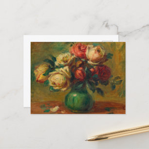 Carte Postale Roses dans un vase par Pierre-Auguste Renoir
