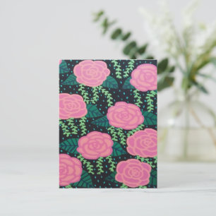 Carte Postale Roses de choux roses