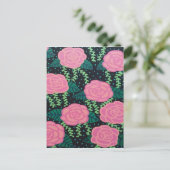 Carte Postale Roses de choux roses (Debout devant)