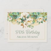 Carte Postale Roses de Crème 80e Anniversaire (Devant / Derrière)