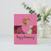 Carte Postale Roses de Joyeux Anniversaire (Debout devant)