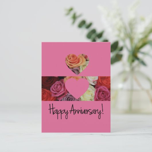 Carte Postale Roses de Joyeux Anniversaire (Debout devant)