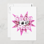 Carte Postale Roses de maman de football (Devant / Derrière)