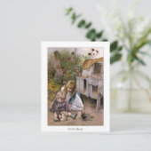 Carte Postale Roses de Noël : Le lapin d'animal (Debout devant)