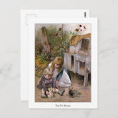 Carte Postale Roses de Noël : Le lapin d'animal (Devant / Derrière)