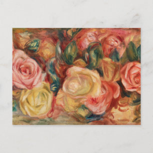 Carte Postale Roses de Renoir Impressionist Painting