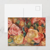 Carte Postale Roses de Renoir Impressionist Painting (Devant / Derrière)