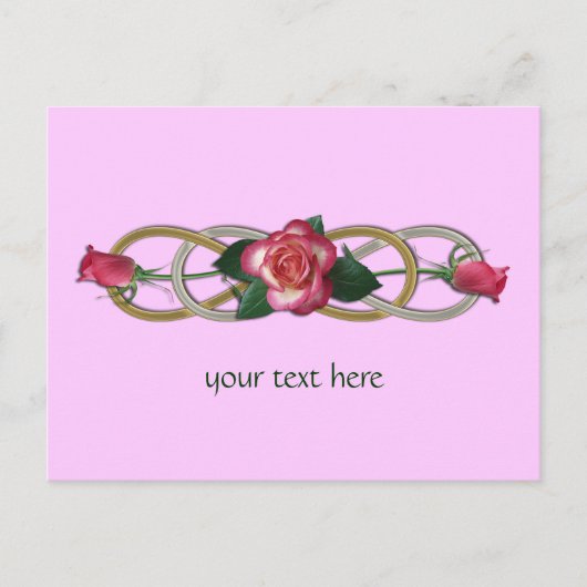 Carte Postale Roses d'or d'argent double infini (Devant)