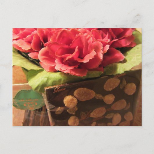 Carte Postale Roses et Chocolat (Devant)