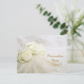 Carte Postale Roses et dentelle blanches mariages Personnalisez (Debout devant)