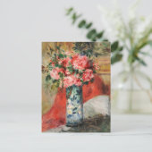 Carte Postale Roses et pivoines dans un vase (Debout devant)